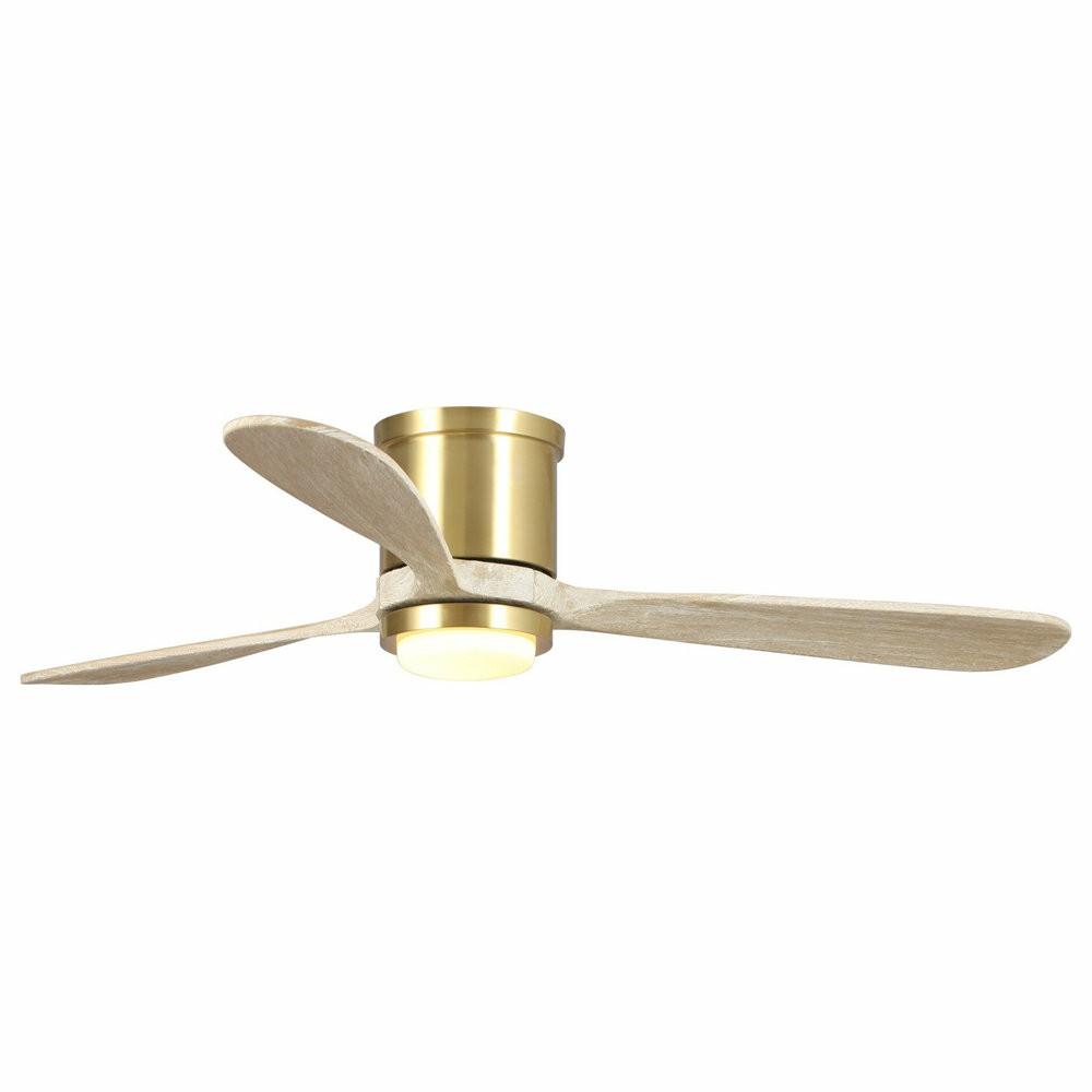 Ceiling Fans |  52 In Modern Flush Mounted Ceiling Fan With 3 Blades In Sand Copper