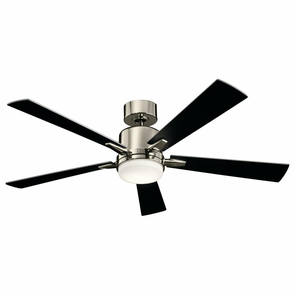 Ceiling Fans |  52″ Lucian Led Fan, Polished Nickel/Black/Silver Blade