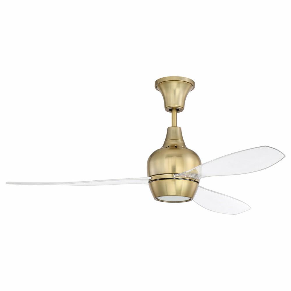 Ceiling Fans |  52″ Satin Brass Ceiling Fan W/ Blades, Led Light & Wall Control – Craftmade