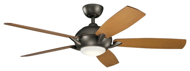 Ceiling Fans |  54″ Geno Fan Led, Olde Bronze, Walnut/Cherry Blade