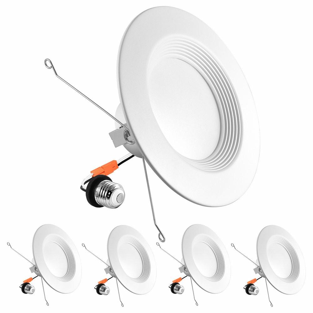 Ceiling Fans |  5/6″ Led Recessed Downlight 14W 5 Color Options Dimmable Baffle Trim 4 Pack