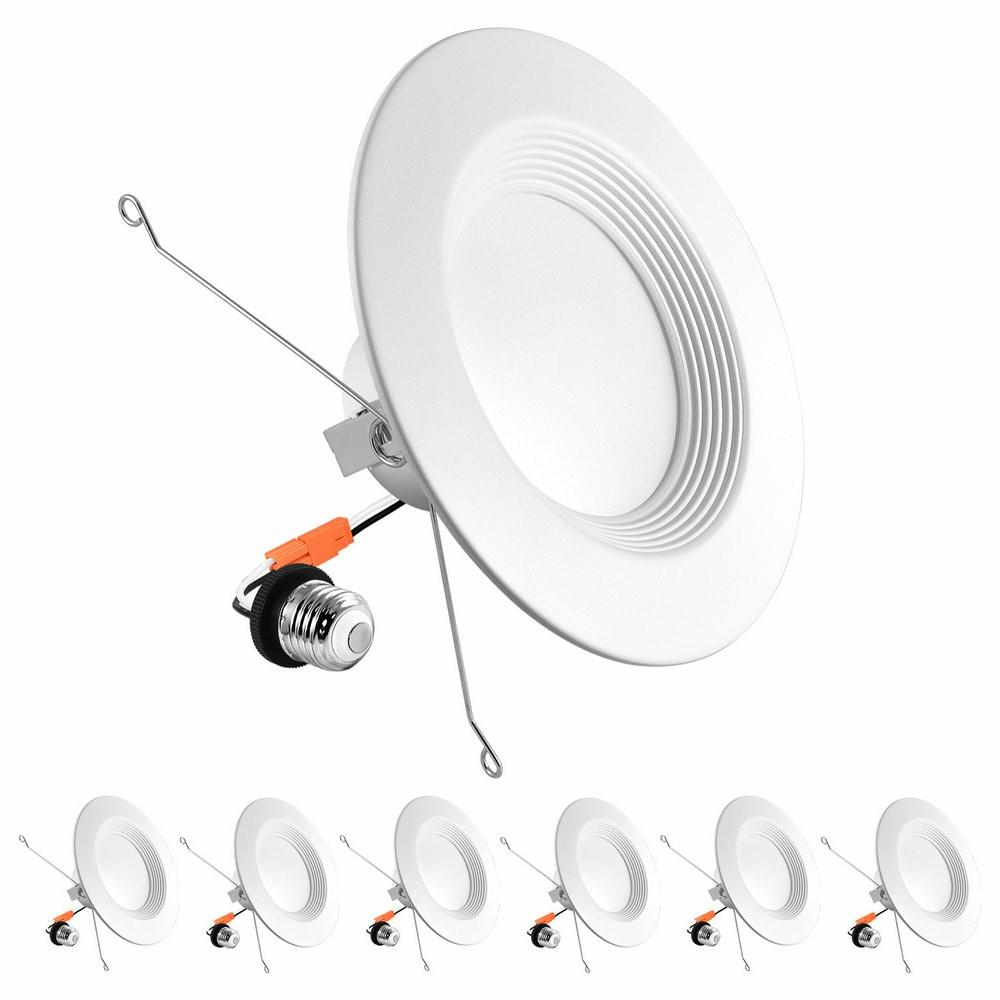 Ceiling Fans |  5/6″ Led Recessed Downlight 14W 5 Color Options Dimmable Baffle Trim 6 Pack