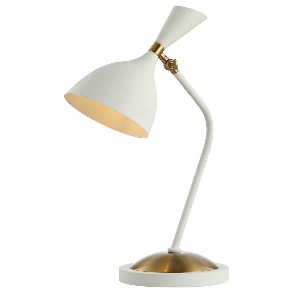 Ceiling Fans |  Albert 21.5″ Iron Retro Mid-Century Led Table Lamp, White/Gold By Jonathan  Y