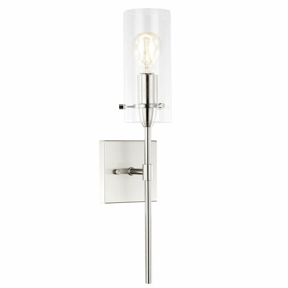 Ceiling Fans |  Arcadia Clear Wall Sconce, Satin Nickel