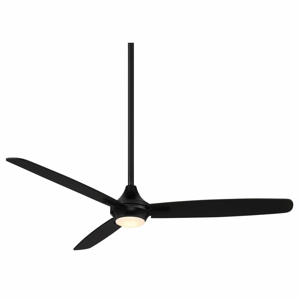 Ceiling Fans |  Blitzen Indoor/Outdoor 3-Blade Smart Ceiling Fan, Matte Black, With Light