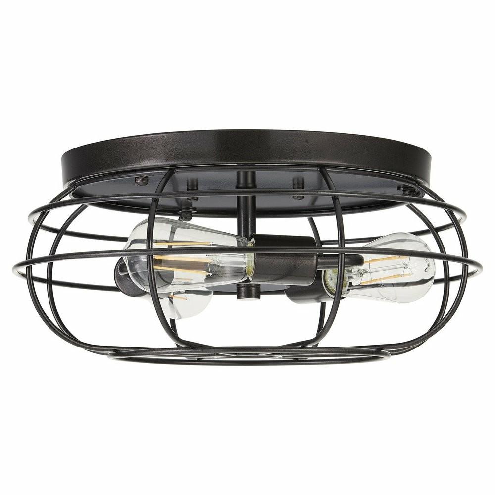 Ceiling Fans |  Cartaro 3-Light Industrial Vintage Cage Ceiling Light, Led Bulbs, Dark Bronze