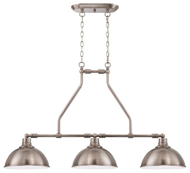 Ceiling Fans |  Craftmade Timarron 3 Light Island, Antique Nickel W/Hammered Metal