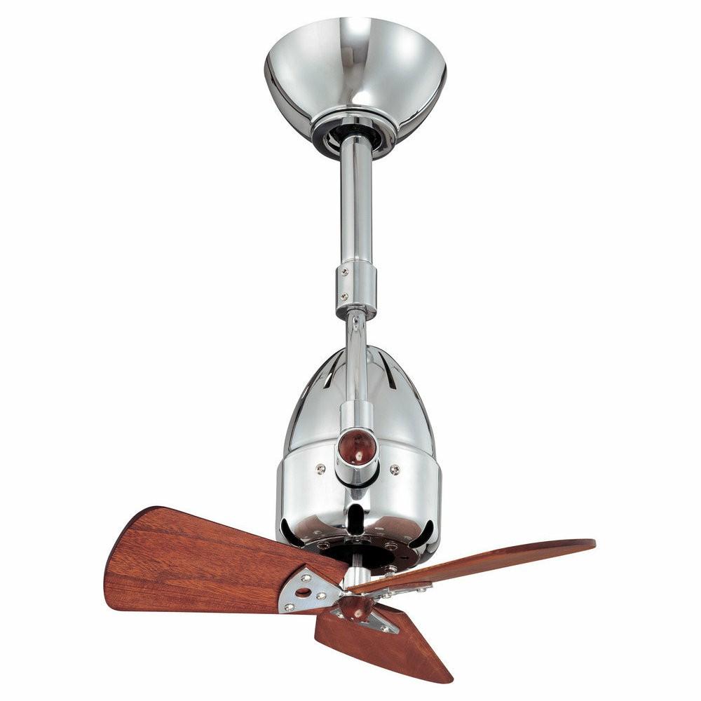 Ceiling Fans |  Diane Oscillating Directional Ceiling Fan With Mahogany Tone Blades, Polished Chrome