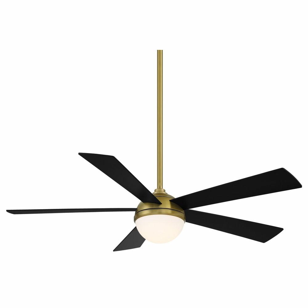 Ceiling Fans |  Eclipse Indoor/Outdoor 5-Blade Smart Ceiling Fan 54″ Satin Brass/Black, Led