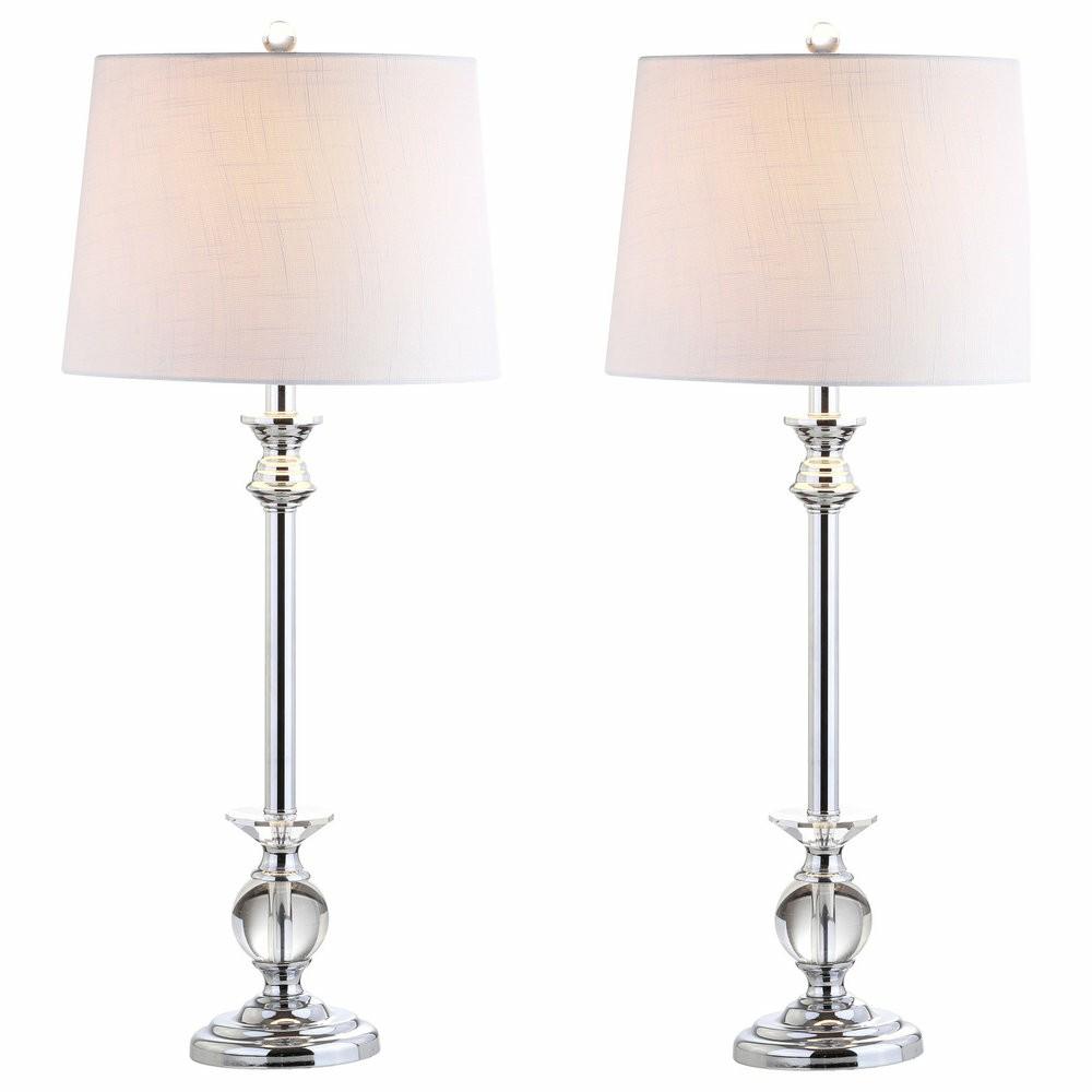 Ceiling Fans |  Elizabeth 33″ Crystal And Metal Table Lamp, Clear And Chrome, Set Of 2