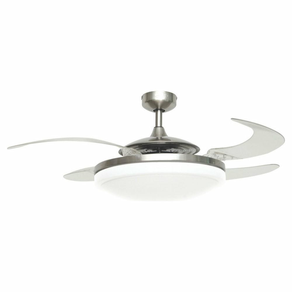 Ceiling Fans |  Fanaway Evo2 Retractable 4-Blade Lighting Ceiling Fan, Brushed Chrome