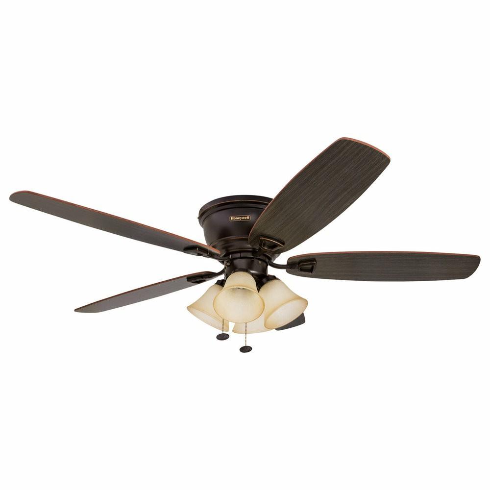 Ceiling Fans |  Honeywell Glen Alden Low Profile Ceiling Fan, 52 Inch, Oil Rubbed Bronze, 4 Light