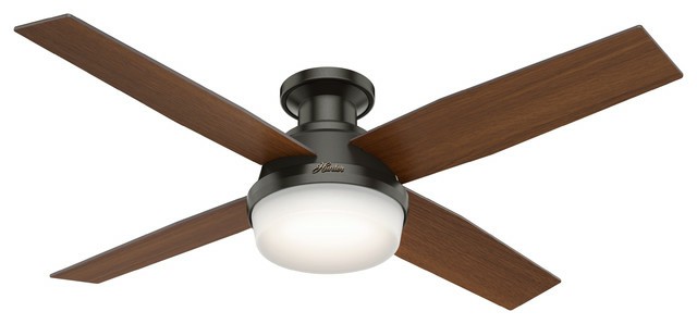 Ceiling Fans |  Hunter Dempsey 2-Light 52″ Indoor Flush Mount Ceiling Fan In Noble Bronze