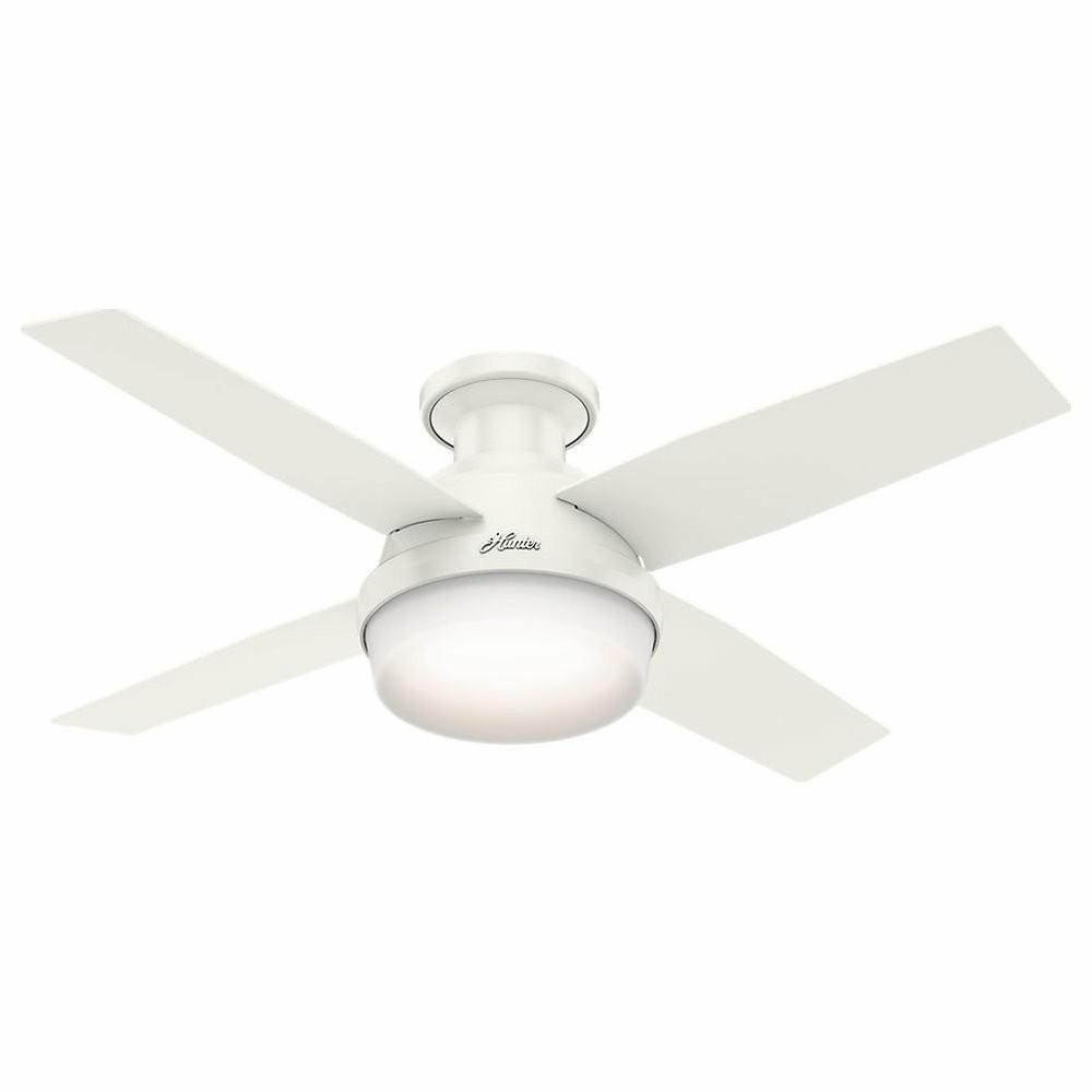 Ceiling Fans |  Hunter Dempsey 44 Led Low Profile Dempsey 44″ 4 Blade Led Indoor – Fresh White