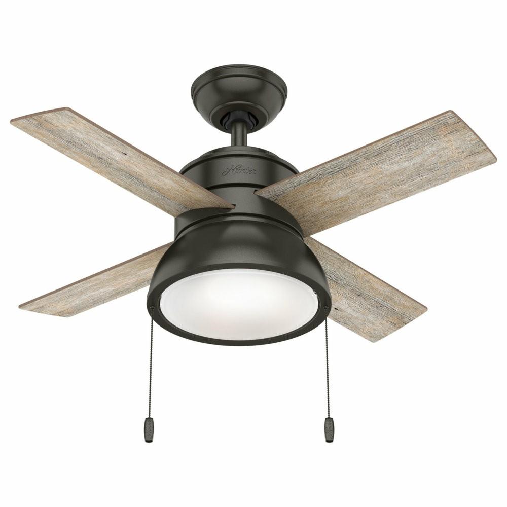 Ceiling Fans |  Hunter Fan Company 36″ Loki Ceiling Fan With Light Kit, Noble Bronze