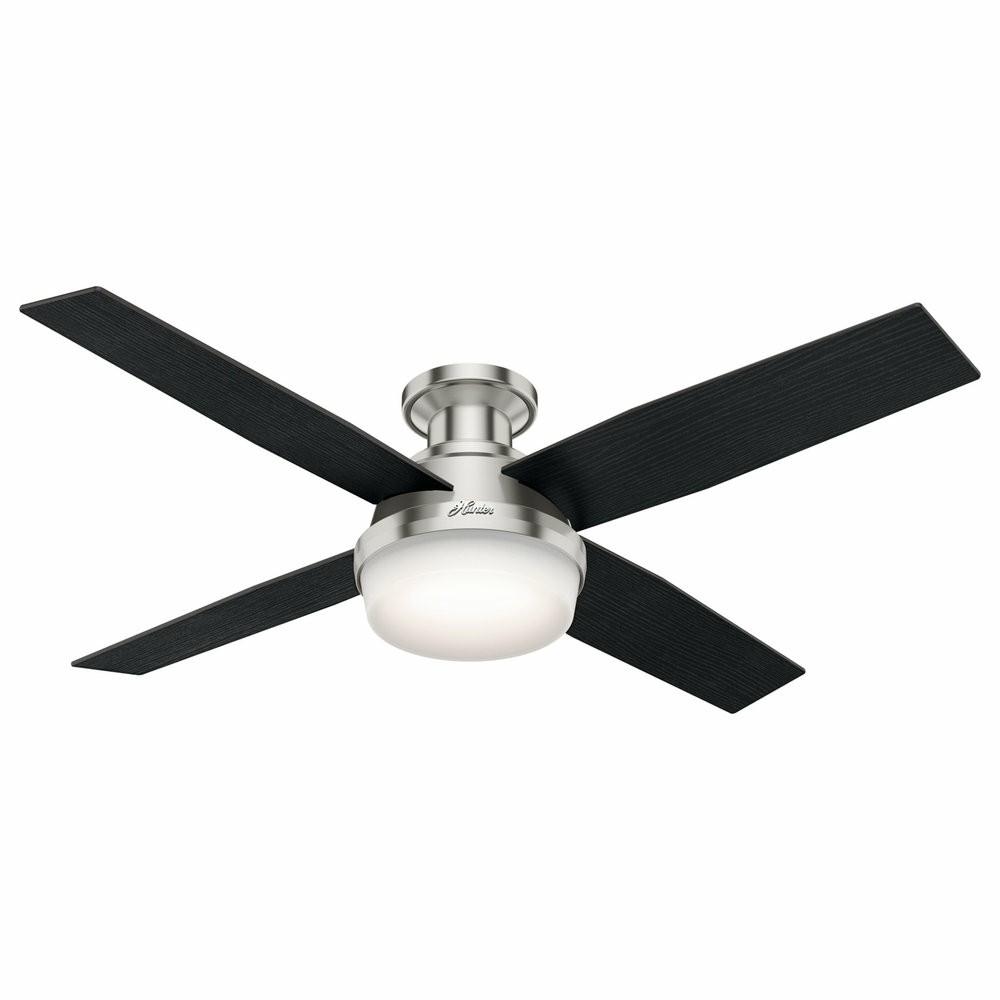 Ceiling Fans |  Hunter Fan Company 52″ Dempsey Lp Brushed Nickel Ceiling Fan With Light/Remote