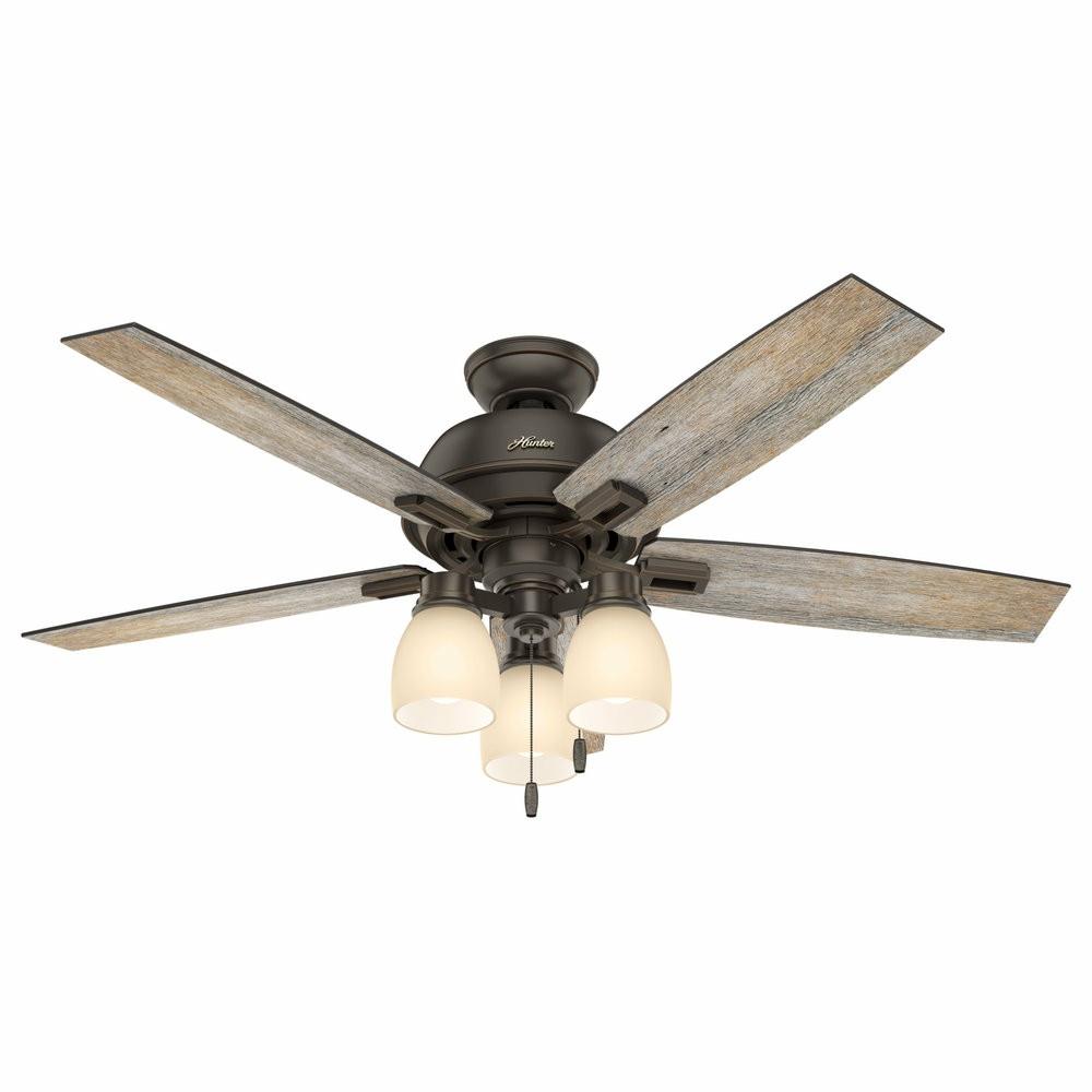 Ceiling Fans |  Hunter Fan Company 52″ Donegan With 3 Lights Onyx Bengal Ceiling Fan With Light