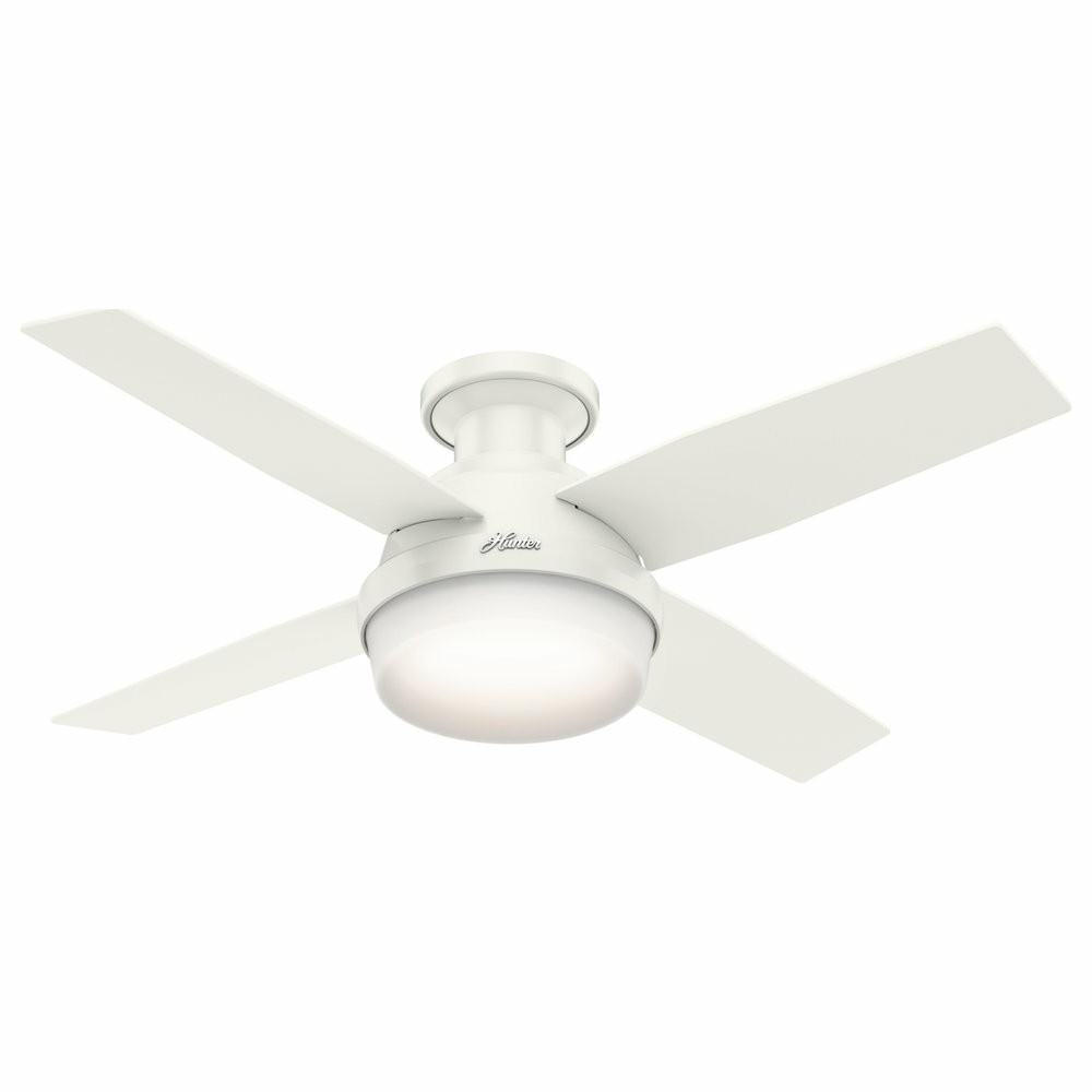 Ceiling Fans |  Hunter Fan Company  44″ Dempsey Low Profile  Ceiling Fan With Light + Remote, Fr