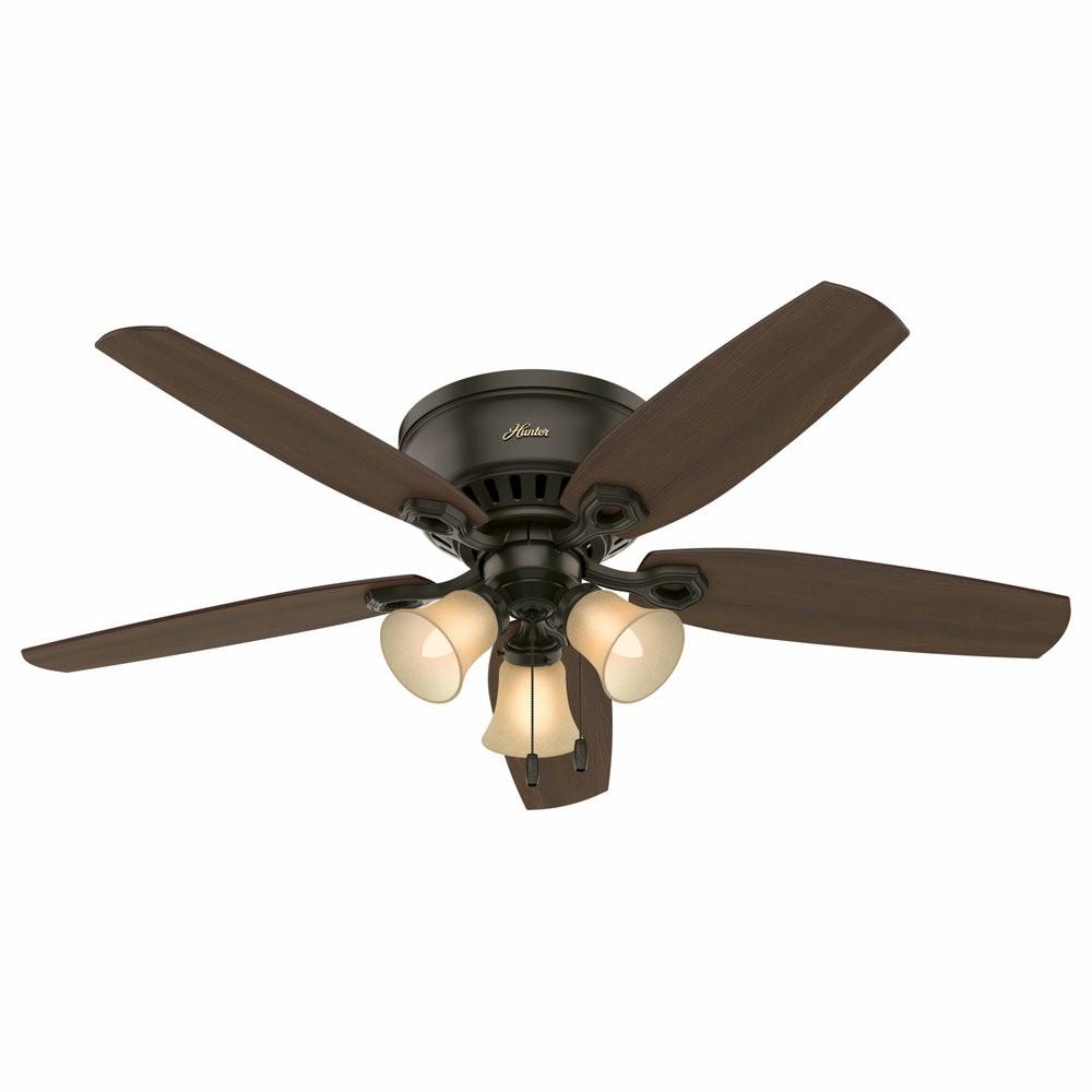 Ceiling Fans |  Hunter Fan Company  52″ Builder  Ceiling Fan With Light, New Bronze