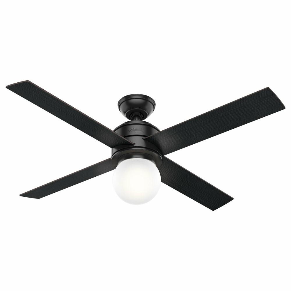 Ceiling Fans |  Hunter Fan Company  52″ Hepburn  Ceiling Fan With Light With Wall Control, Matte