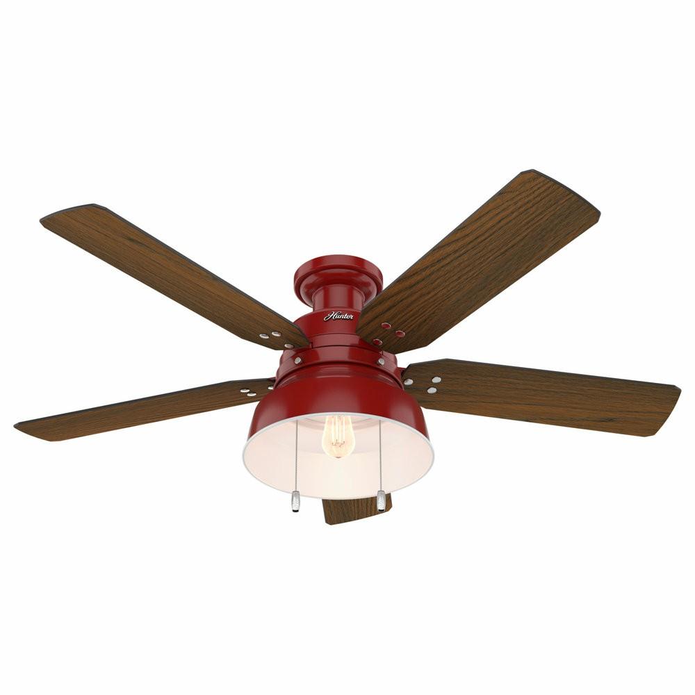 Ceiling Fans |  Hunter Fan Company  52″ Mill Valley Ceiling Fan With Light, Barn Red