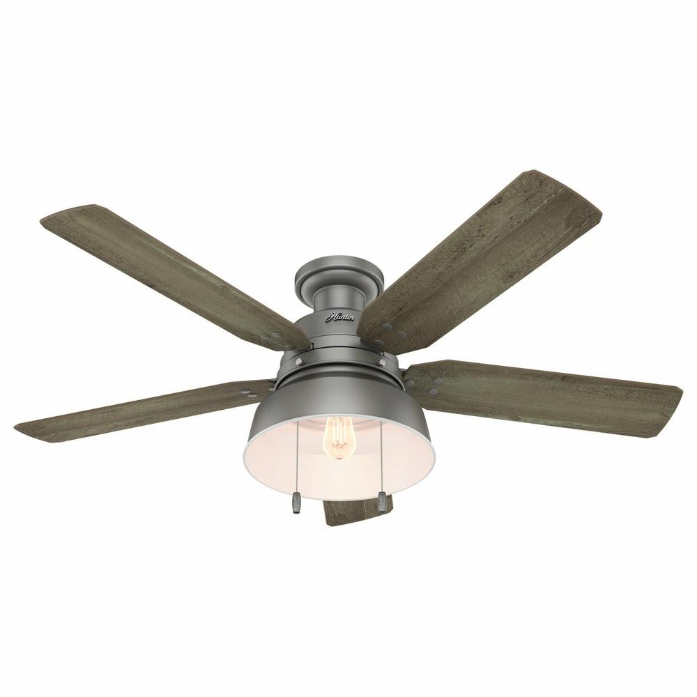 Ceiling Fans |  Hunter Fan Company  52″ Mill Valley Ceiling Fan With Light, Matte Silver