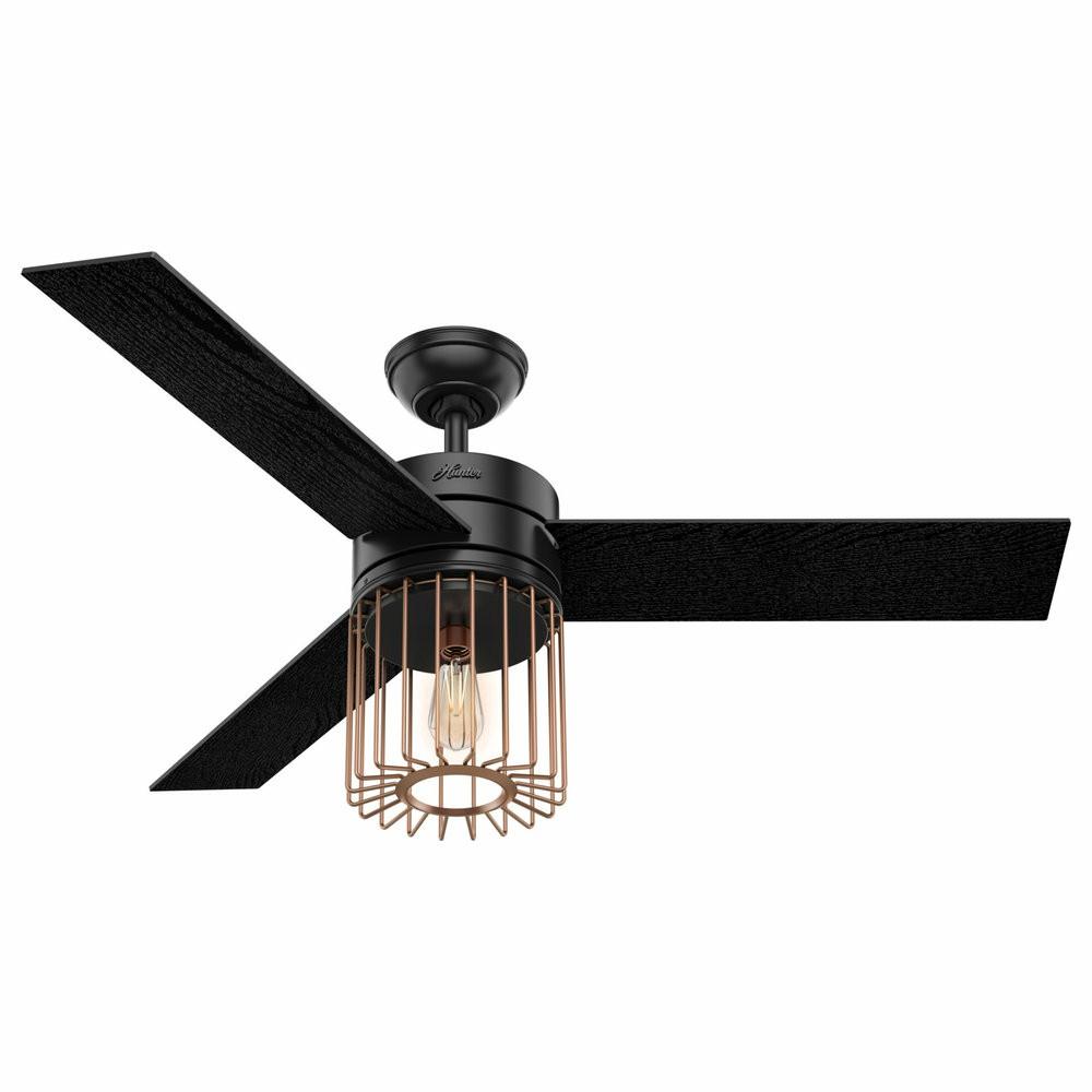 Ceiling Fans |  Hunter Fan Company  52″ Ronan  Ceiling Fan With Light + Remote, Matte Black