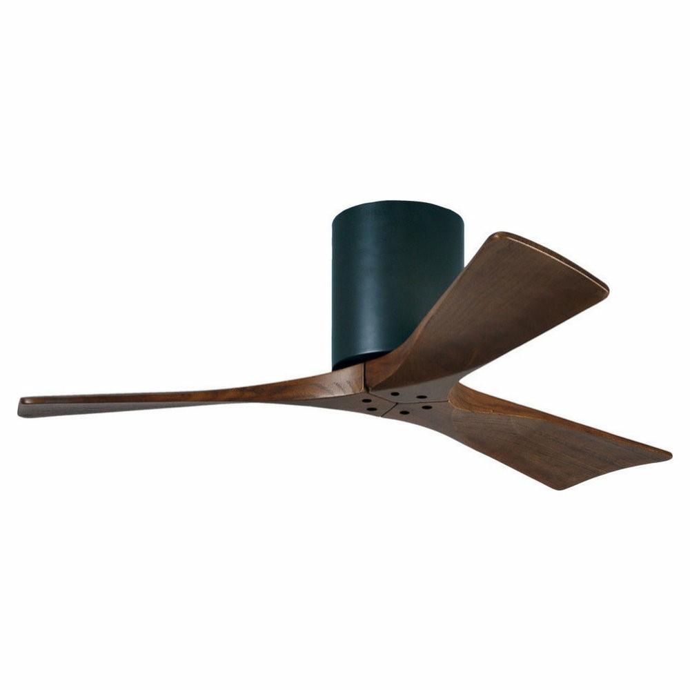 Ceiling Fans |  Irene 3 Blade Paddle Ceiling Fan With Walnut Tone Blades, Matte Black, 42″