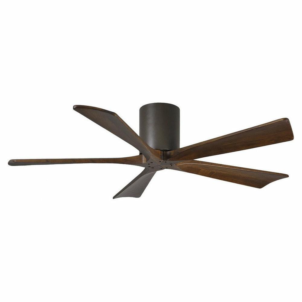 Ceiling Fans |  Ireneh 5-Blade Hugger Paddle Fan With Walnut Tone Blades, Bronze Finish, 52″