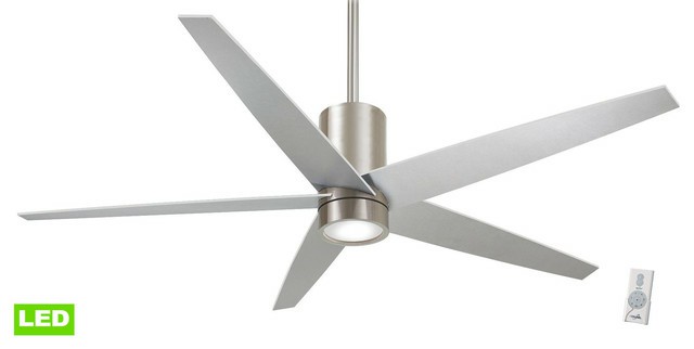 Ceiling Fans |  Minka Aire Symbio 56″ Led Ceiling Fan With Remote Control, Brushed Nickel/Silver