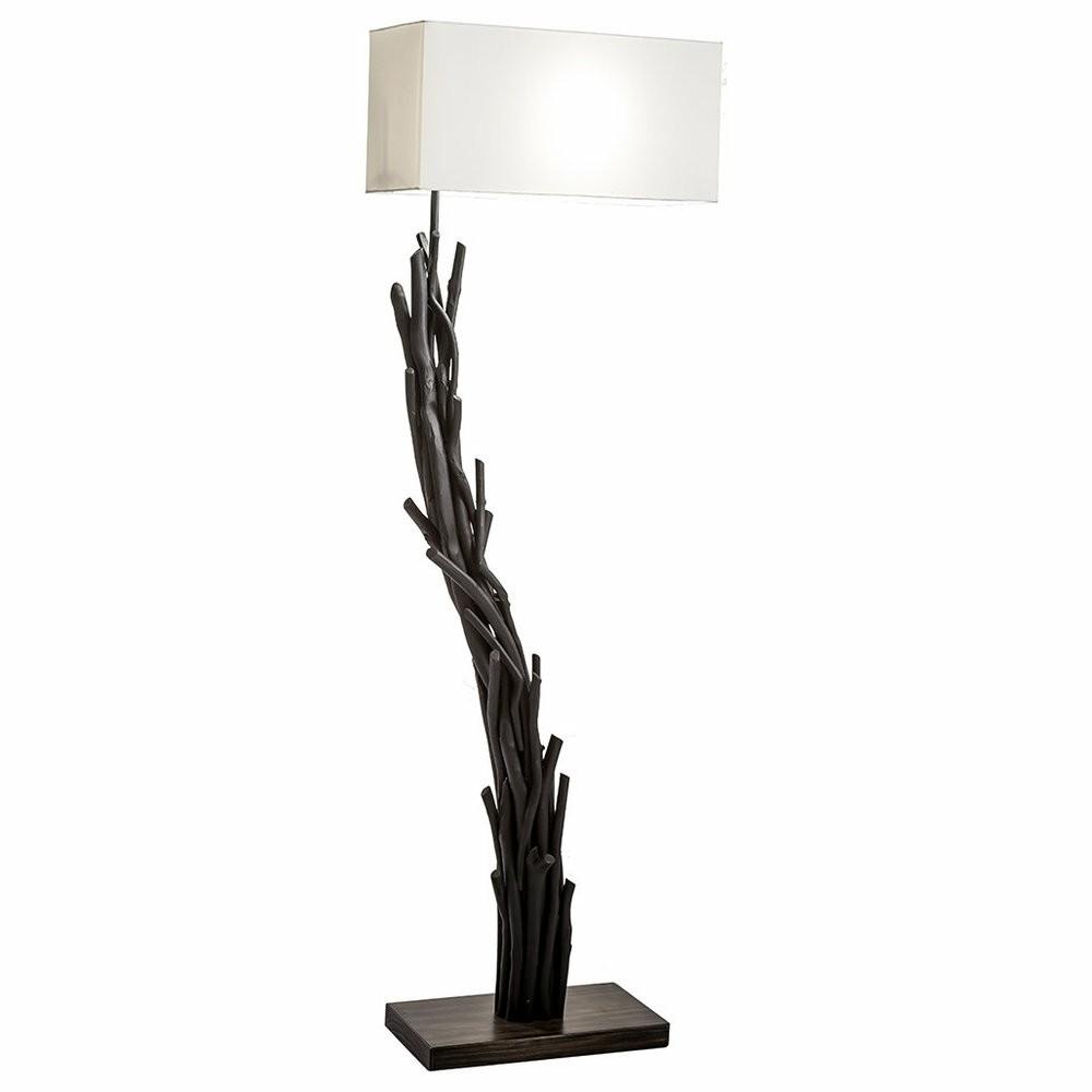 Ceiling Fans |  Modern Home Angled Driftwood Nautical Wooden Floor Lamp – Blackwood