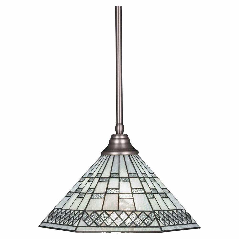 Ceiling Fans |  Stem Pendant With Hang Straight Swivel, Brushed Nickel/Pewter Art