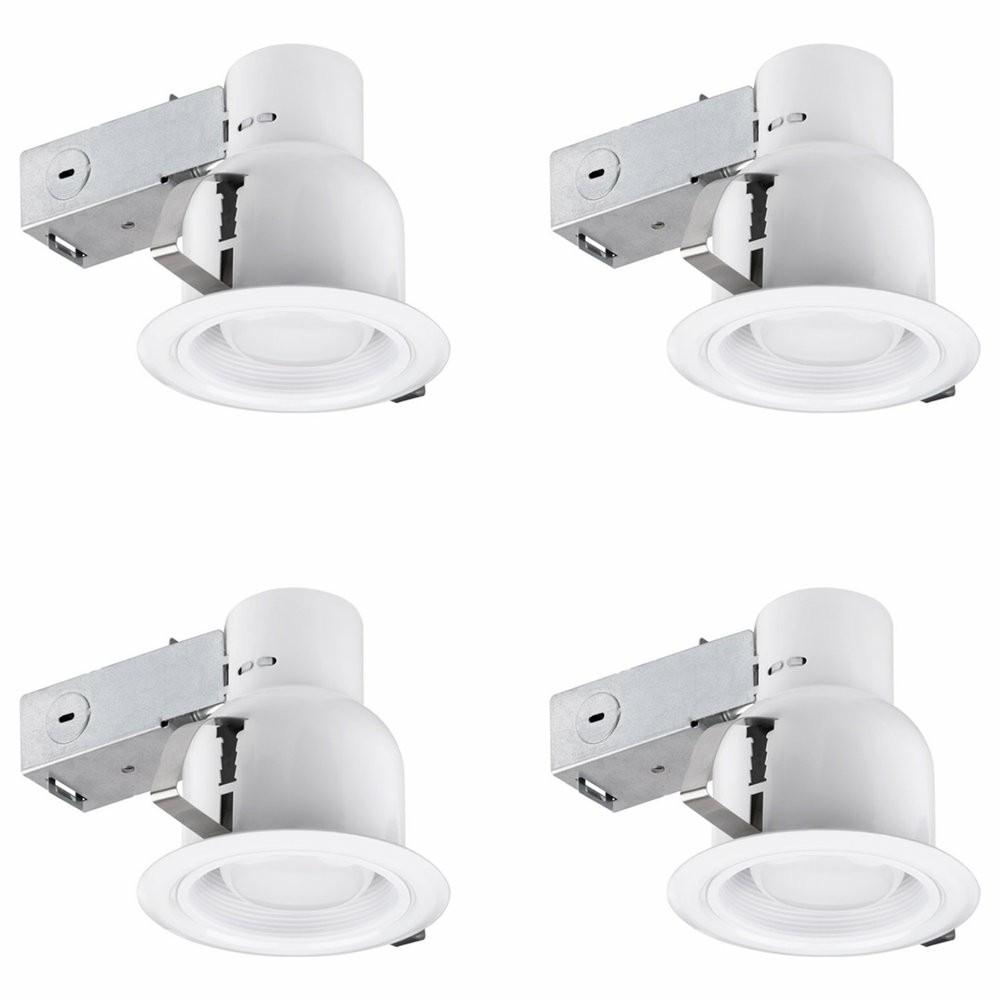 Ceiling Fans |  White Indoor/Outdoor Recessed Lighting Kit, 4-Pack, 4″