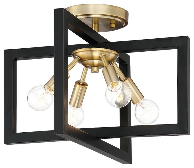 Ceiling Fans |  Xander 4-Light Semi-Flush, Aged Warm Brass