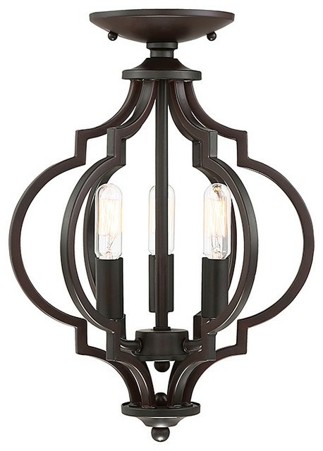 Flush-Mount Lights |  3-Light Semi-Flush Mount, Oil Rubbed Bronze