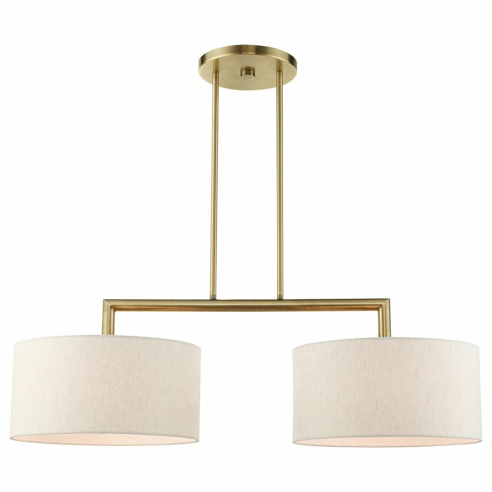 Flush-Mount Lights |  Antique Brass Timeless, Transitional, Linear Chandelier