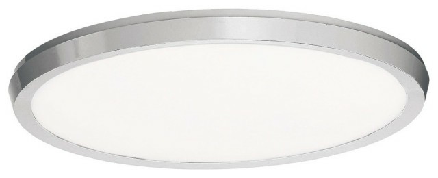 Flush-Mount Lights |  Argo 15″ Led Round Flush Mount 3000K, Brushed Nickel