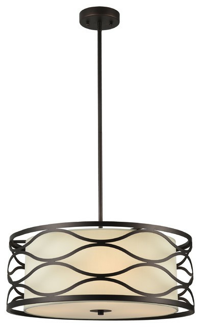 Flush-Mount Lights |  Chloe Lighting Gwen Transitional Oil Rubbed Bronze 3-Light Ceiling Pendant