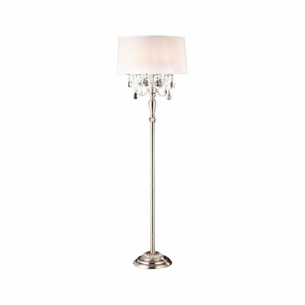 Flush-Mount Lights |  Crystal Silver Floor Lamp