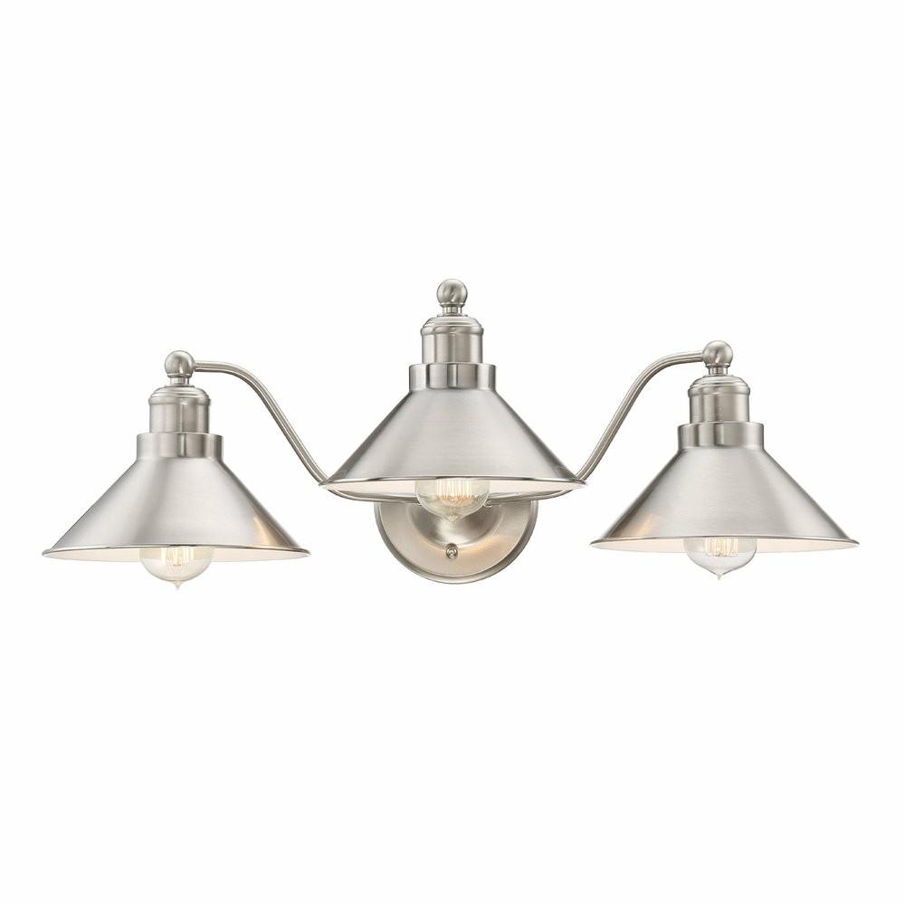 Flush-Mount Lights |  Kira Home Welton 26″ Farmhouse Bathroom Light, Barn Light, Brushed Nickel