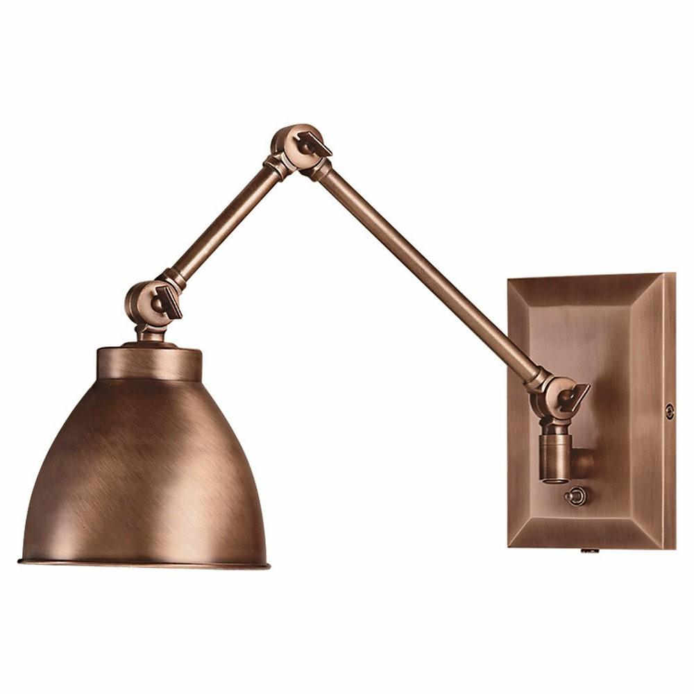 Flush-Mount Lights |  Maggie Swing Arm Sconce, Architectural Bronze, Metal Shade