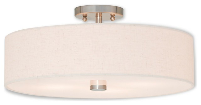 Flush-Mount Lights |  Meridian 4-Light Ceiling Mount, Brushed Nickel