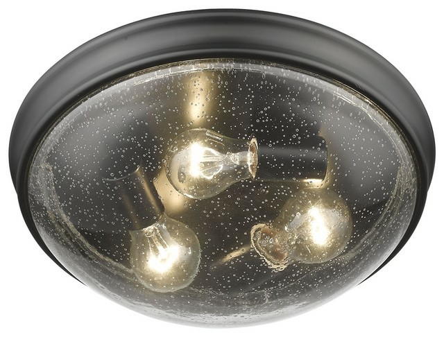 Flush-Mount Lights |  Millennium Lighting Flushmount, Matte Black, Clear Seeded