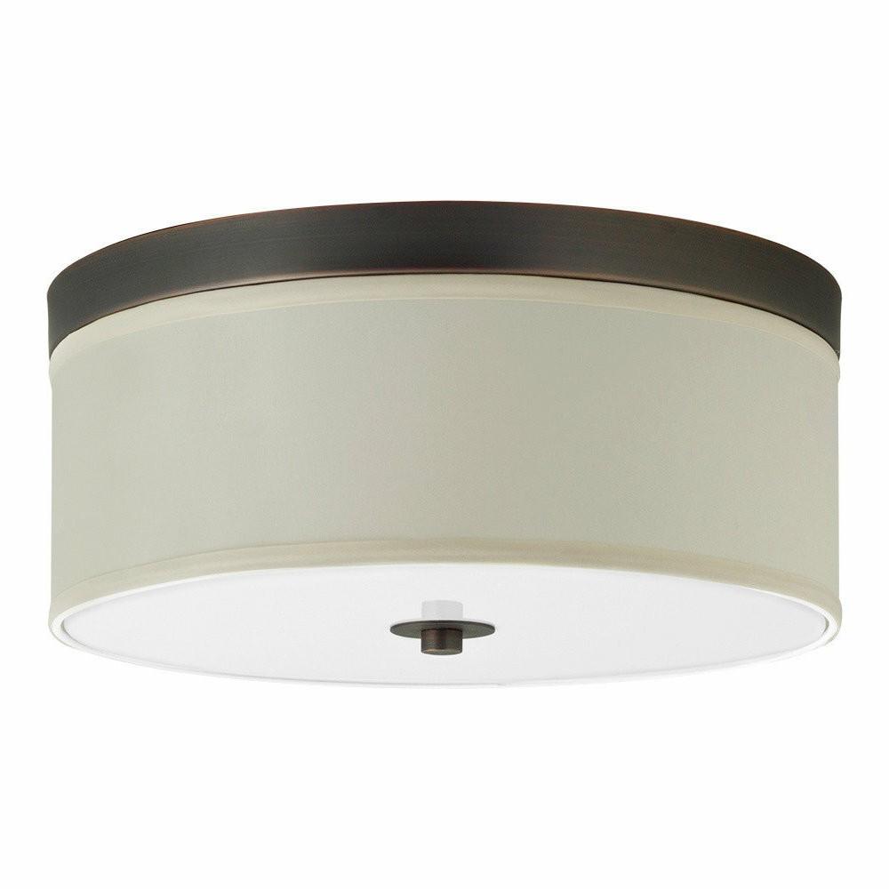 Flush-Mount Lights |  Occhio 15″ 2-Light Ceiling Light Lamp, Modern Bronze