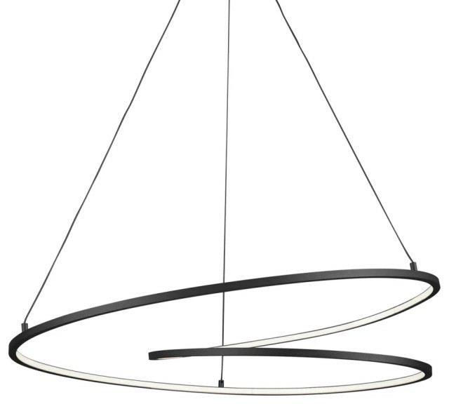 Lamp Bases |  Twist Pendant Light, Black, 32X23