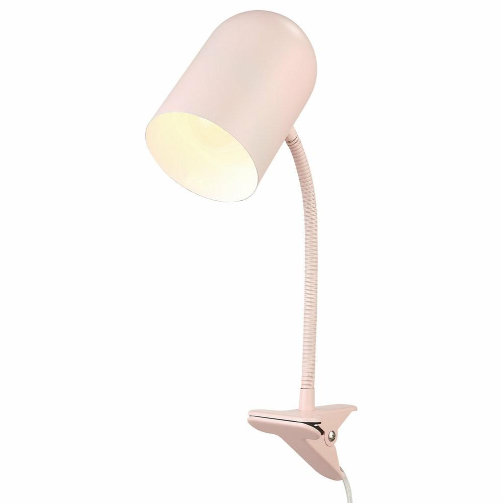 Swing Arm Wall Lamps |  Matte Pink Clip-Arm Desk Lamp, Adjustable Arm