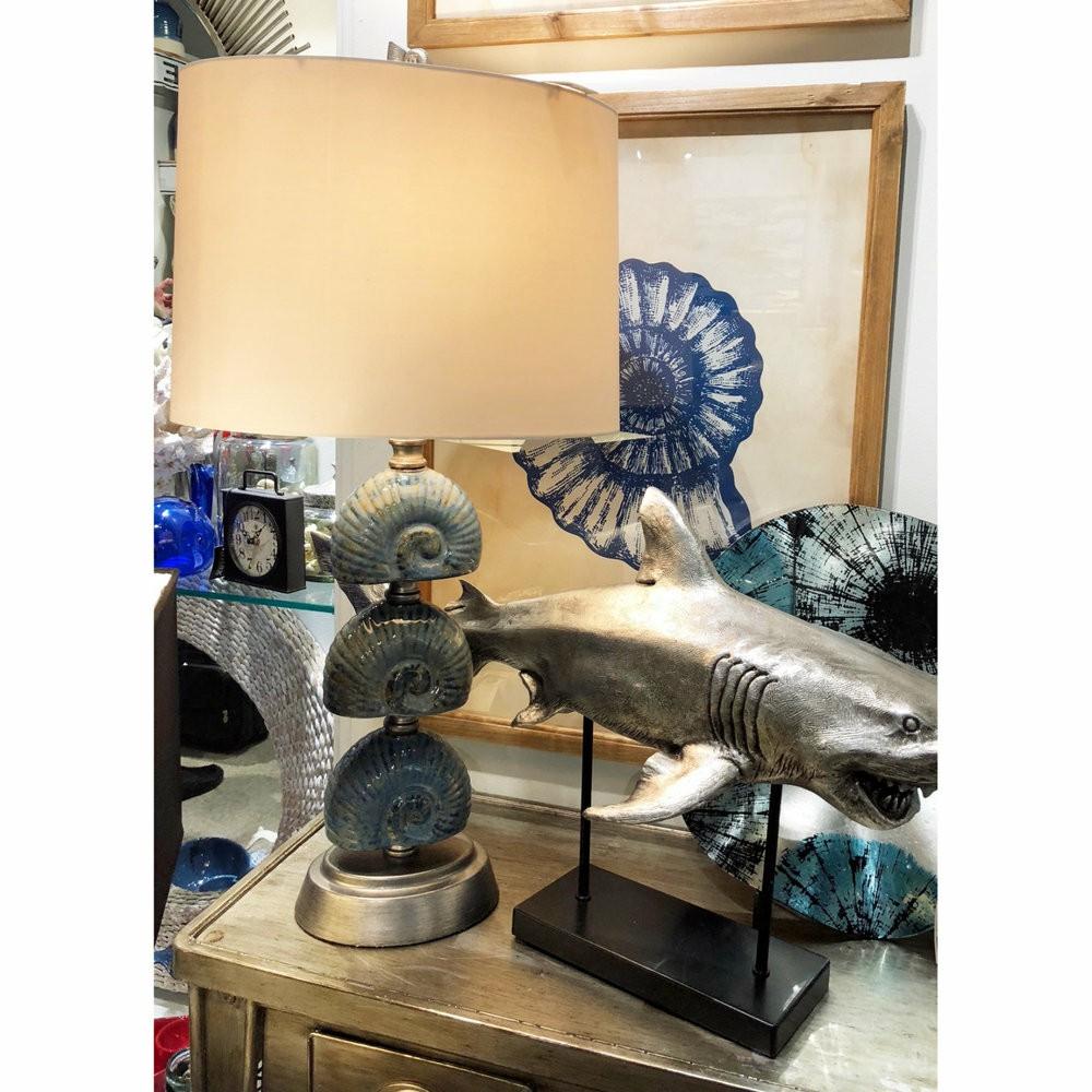 Table Lamps |  Coastal Seashell Glazed Ceramic Table Lamp