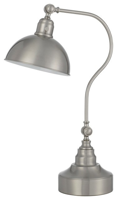 Floor Lamps |  Adjustable Metal Downbridge Desk Lamp, Brushed Steel