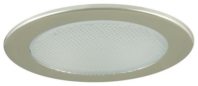 Recessed Lighting |  4″ Low Voltage Shower Trim Walbalite Glass, Satin Chrome