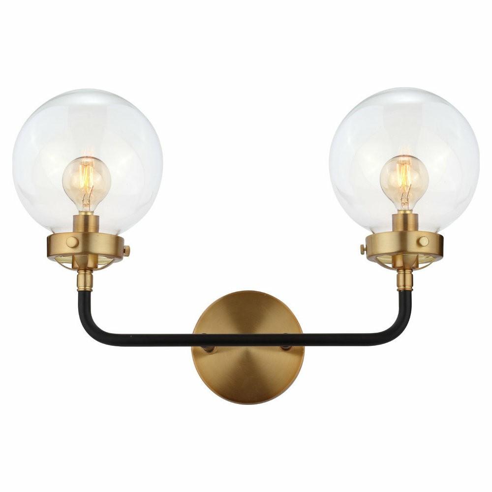 Swing Arm Wall Lamps |  Caleb 1-Light Brass Wall Sconce, Black/Brass Gold, 18″